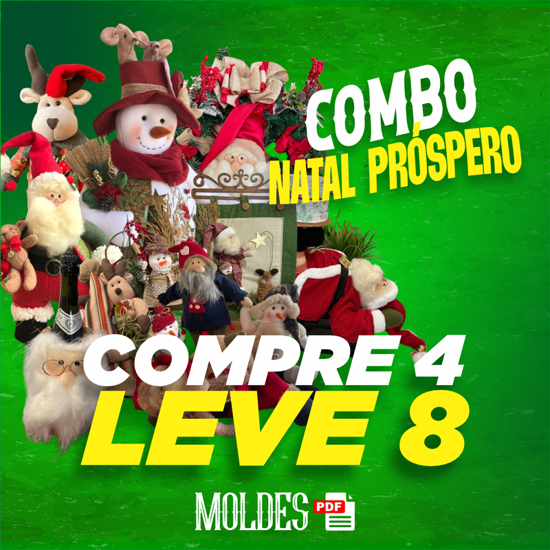 Combo Natal - Pague 4 leve 8 Moldes (PDF)