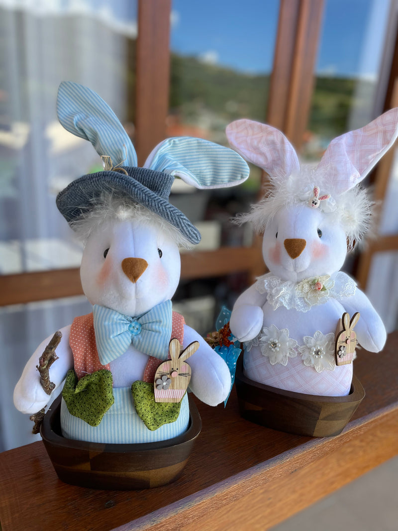 MOLDE CASAL COELHOS Lee e Leia